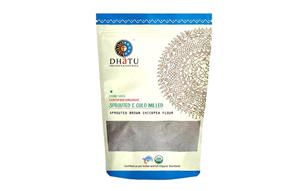 Dhatu Certified Organic Sprouted & Cold Milled, Sprouted Brown Chickpea Flour   Pack  500 grams